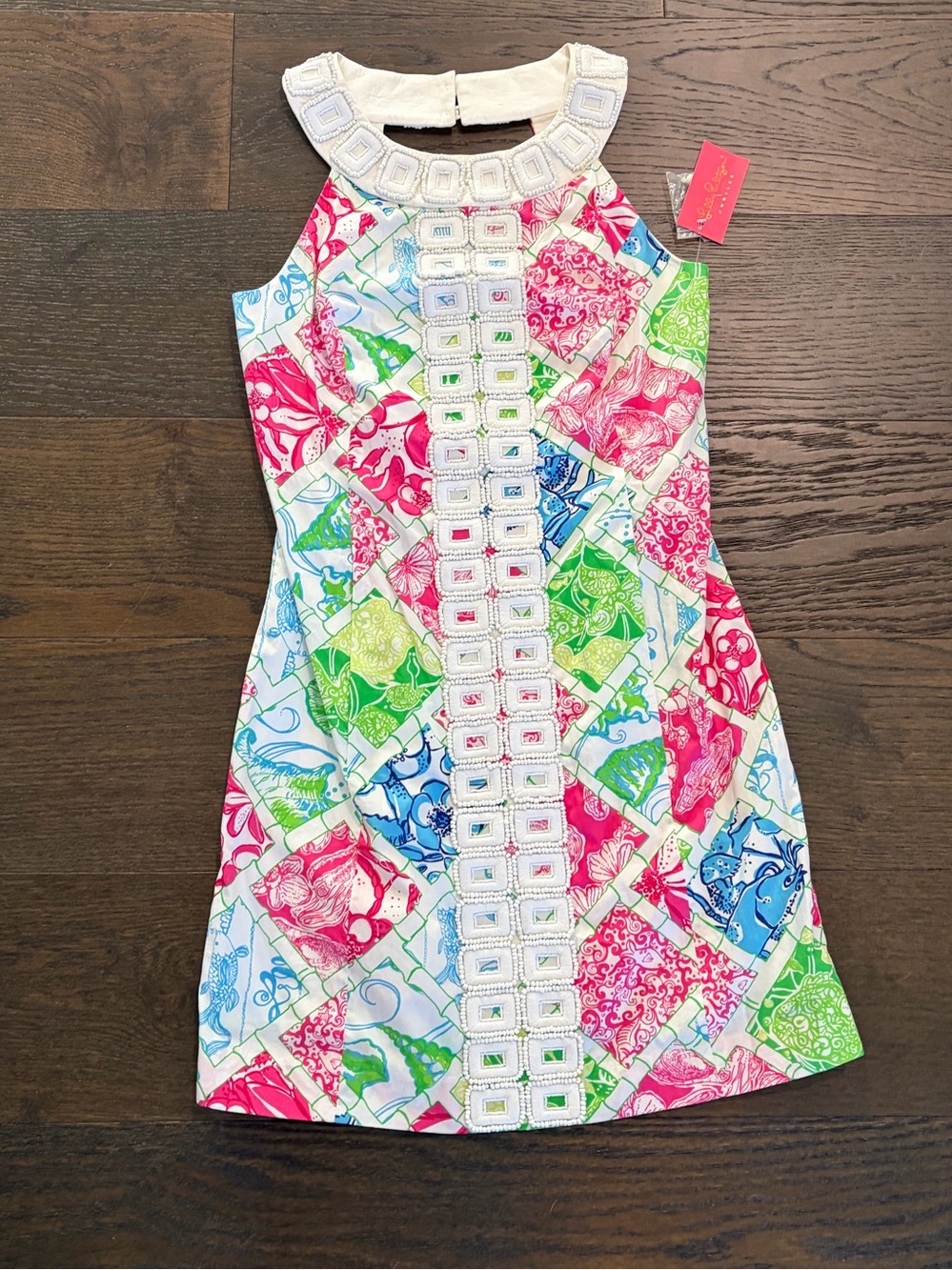 Lilly Pulitzer Jubilee Hollywood Squares Harmon Shift Dress. NWT. Size 4